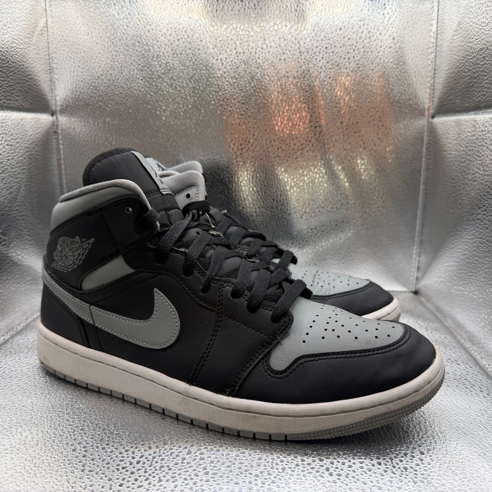 Size 11  Air Jordan‎ 1 Mid Shadow Black Gray Womens Athletic Sneakers BQ6472-007